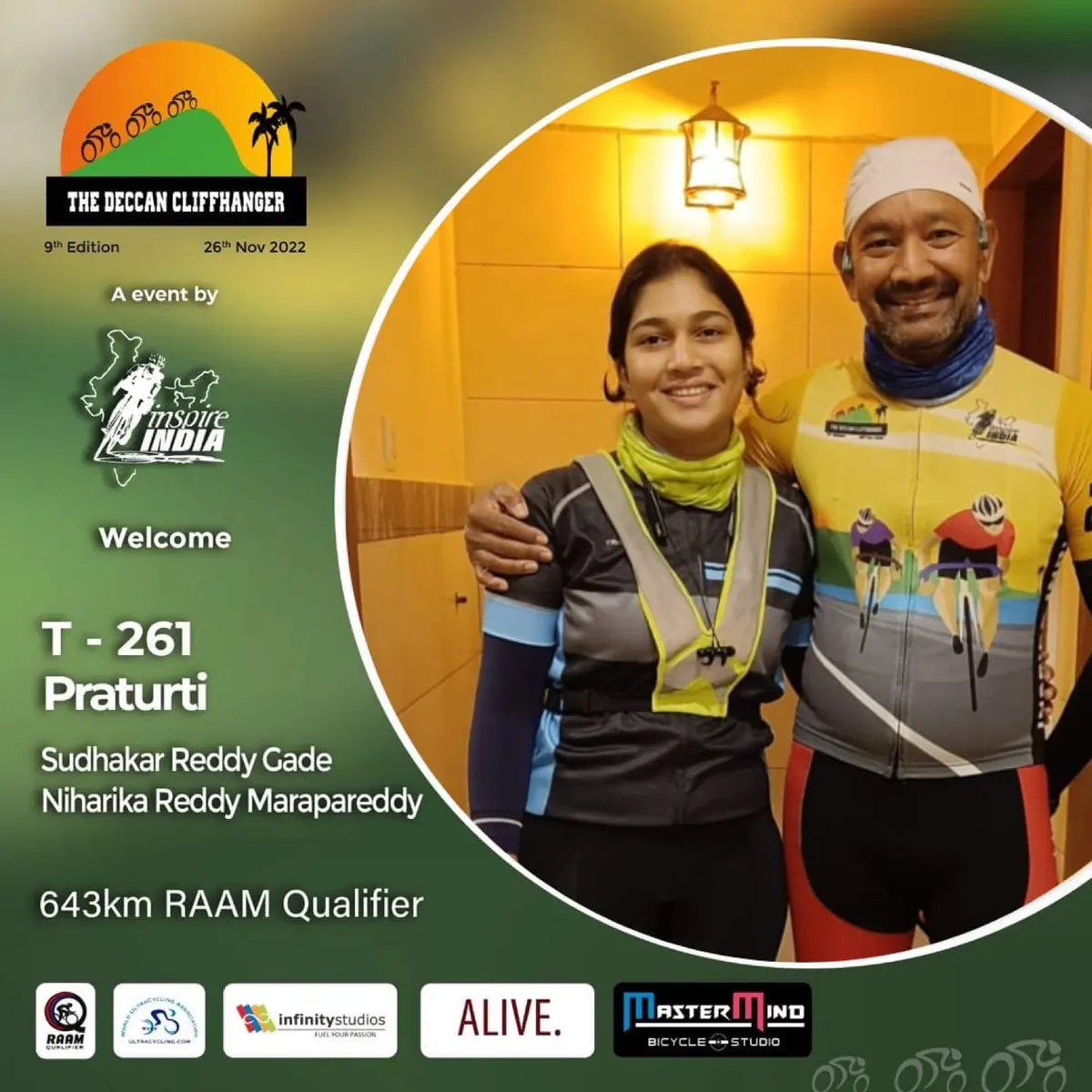 Deccan Cliffhanger race card: T-261 Praturti, Sudhakar Reddy Gade and Niharika Reddy Marapareddy, 643 km