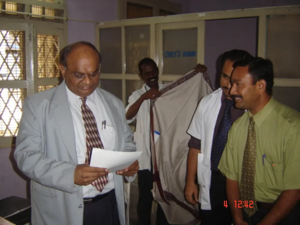 In a doctor's room during the pharmaceutical years