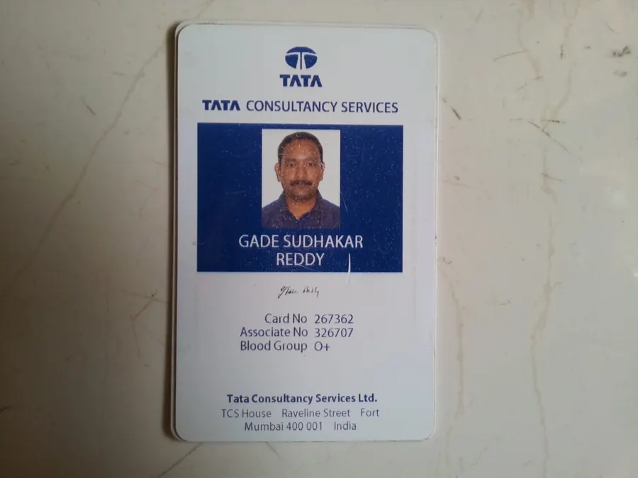 Tata Consultancy Services identity card in the name of Gade Sudhakar Reddy
